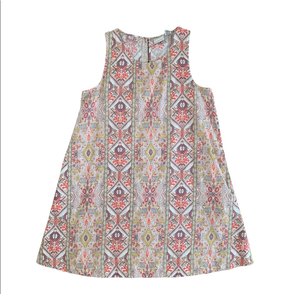 Rachel Zoe Medium 100% Linen Pastel Sleeveless Shift Dress